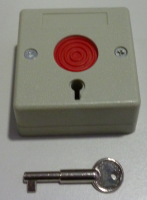 BOTON DE ASALTO CON LLAVE 12VDC/24VDC NO/NC