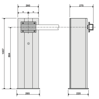 AUTOMATIC BARRIER 230VAC IN GALVANIZED AND PAINTED STEEL WITH OPERATOR