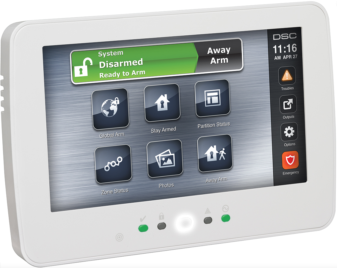 PowerSeries Pro Hardwired Touchscreen Keypad 7 inch with Prox Support in White