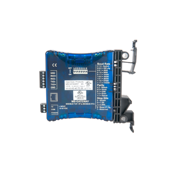 Single port Modbus Gateway module that converts Modbus TCP to Modbus RTU