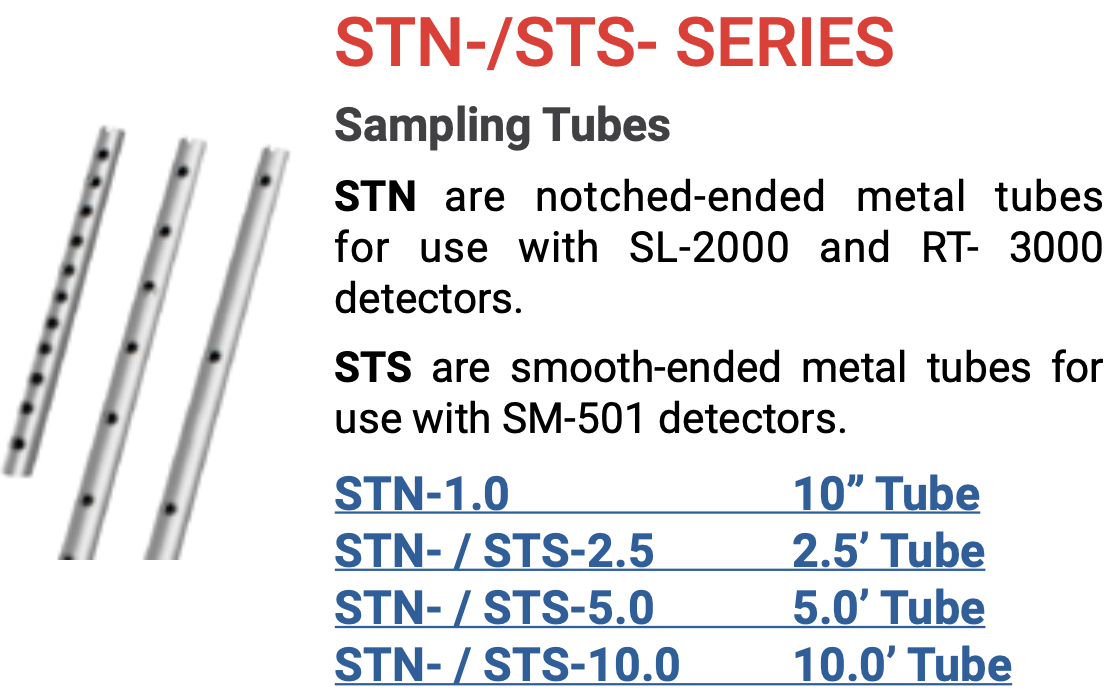 TUBO DE MUESTRE PARA DUCTOS DE 5' A 10' P/ SERIE MDH-SL2000 & MIX-DH3000