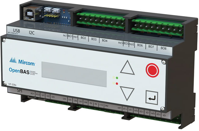 Main HVAC Controller (With Operator LCD Display) - 8 BO, 2 AO, 8 UI, 2 RS-485 ports, 1 USB port type