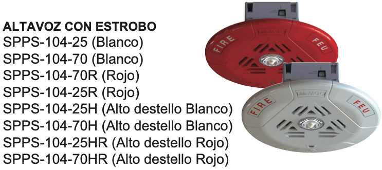 BOCINA BLANCA LUZ ESTROB. TECHO 70V, 2W REDONDA
