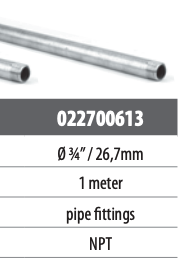 Discharge piping / Schedule 40 - stainless steel 304/ Ø 3/4
