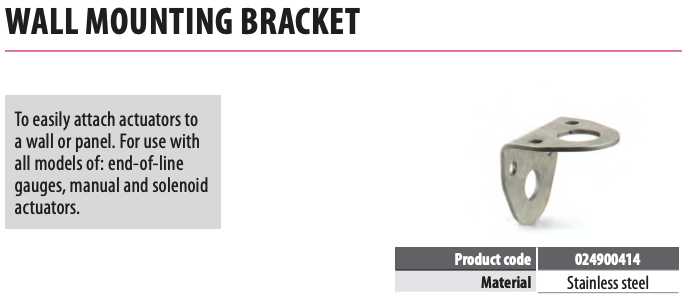 Wall bracket / End of line