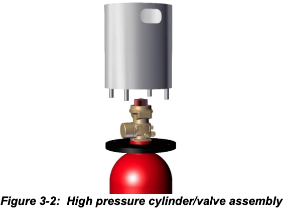120L Cyl./valve Assembly + Protec. Cap / FK-5-1-12 - 60kg to 144kg / Solenoid / 50bar / Empty / VdS