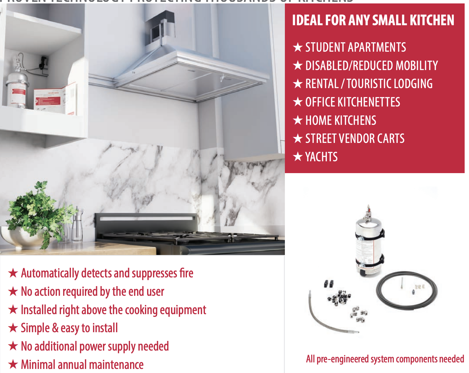 TRIPLESTAR KITCHEN SYSTEM RESIDENCIAL CILINDRO 3L INCLUYE AGENTE SIN PRESURISAR