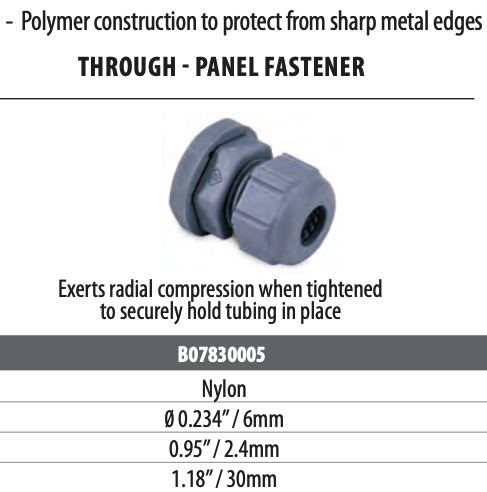 Through-panel fastener / Ø6 / PA