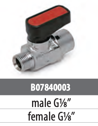 BALL VALVES FOR SENSOR TUBING male G1/8”/female G1/8”