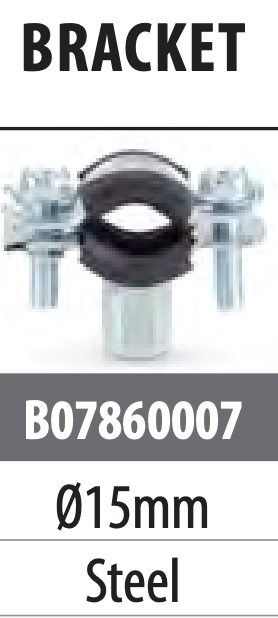 Mounting bracket for piping / Ø15 / steel