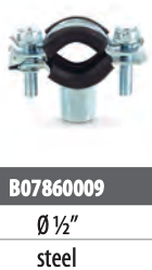 Mounting Bracket for piping / Ø1/2 / steel