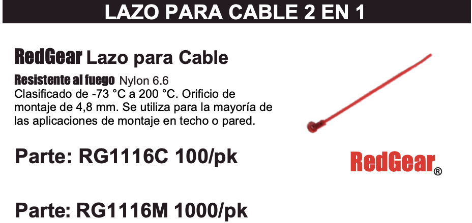 ABRAZADERAS PARA LHD PAQUETE DE 1000 UNIDADES