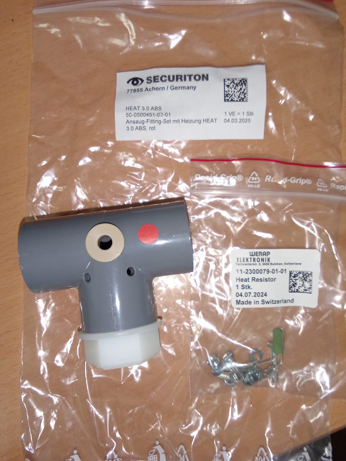 Sampling point with heating ABS (Set) Ø 3,0 mm red