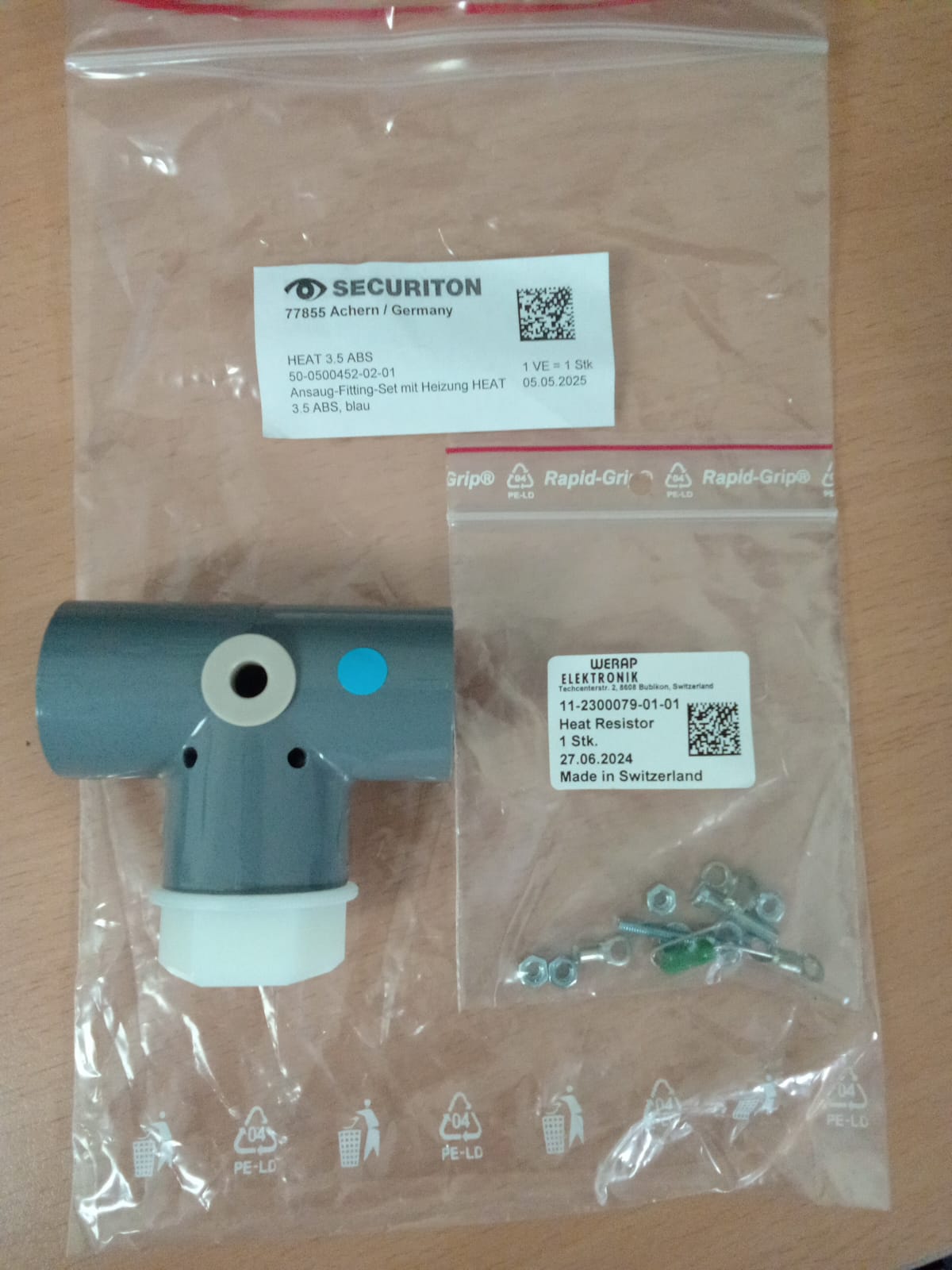 Sampling point with heating ABS (Set) Ø 3,5 mm red