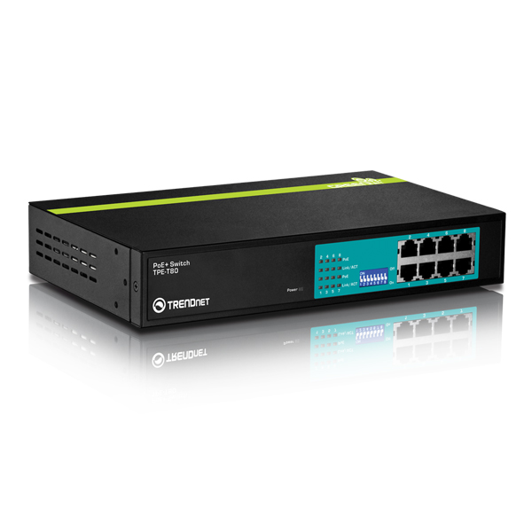 SWITCH PoE+ 240W 8 PUERTOS 10/100Mbps 30W MAX GREENnet
